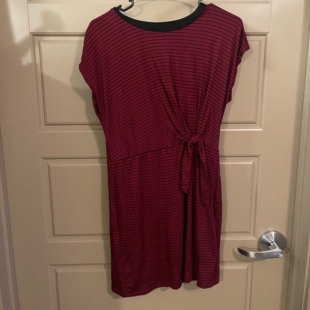 Francesca’s red stripped dress